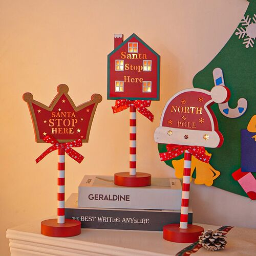 Led Stop Street Sign Light Candy Lamp Desk Lamp Christmas Li