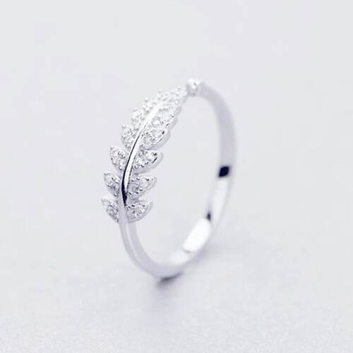 Simple Fashion Silver Color Feather Dolphin Adjustable Ring