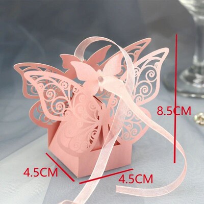 10/50/100pcs Butterfly Gift Boxes Wholesale Candy Favors Pac
