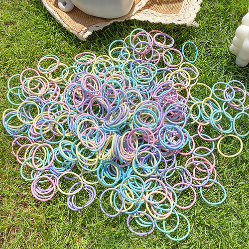 100Pcs/Set Children Girls Hair Bands Candy Color Hair Ties C