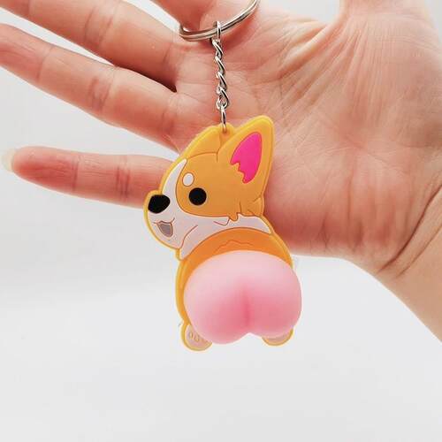 Pop Squeeze Butt Keychains Cartoon Decompression Fidget Toy