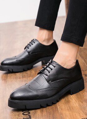 New Arrival Mens Casual Leather Shoes Thick soled Formal Sho