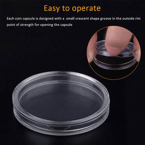 100Pcs/Lot Coin Holder Capsules Clear Case Box For Coin Coll