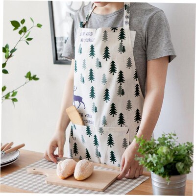 Christmas tree fawn Nordic style plus cotton linen apron