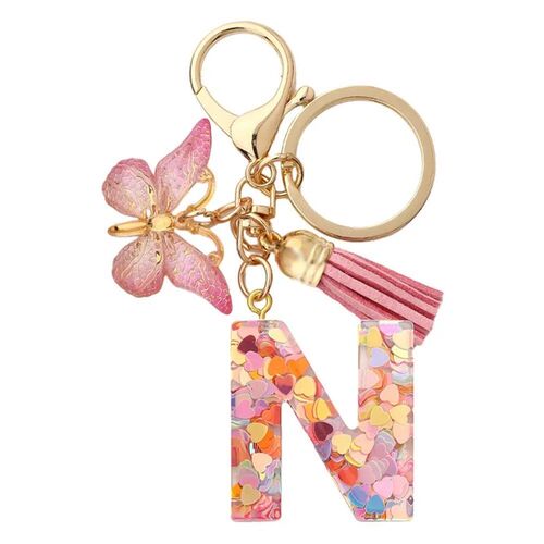 Fashion DIY A-Z Letters keychain Metal Holder Pendent Key Ch