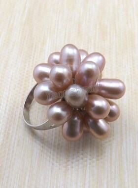 High Quality Adjustable Natural Pearl Rings Fresh Water Pear