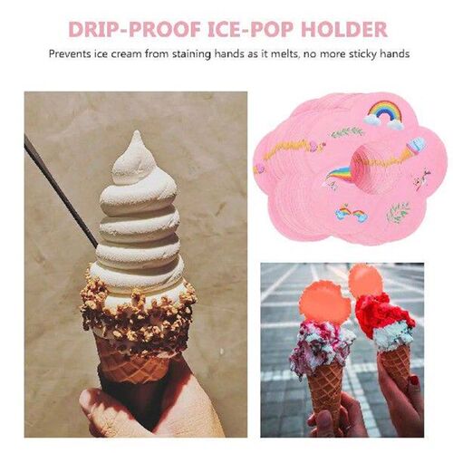 100 Pcs Drip Paper Holder Ice Cream No Ice Cream Cone