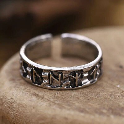 Vintage Viking Ring Ethnic Totem Rune Ring Men Geometric Sha