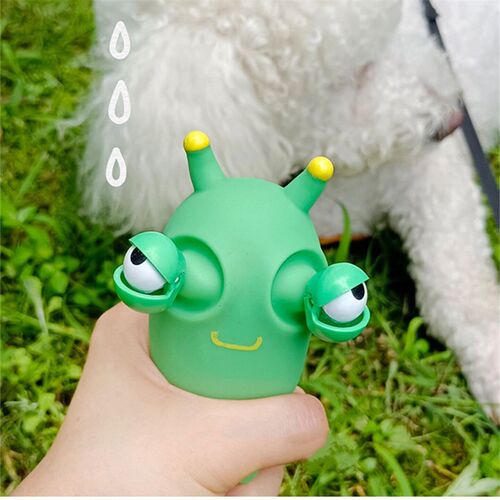 New Squishy Toy Green Eye Popping Worm Squeeze Toy Stress Re