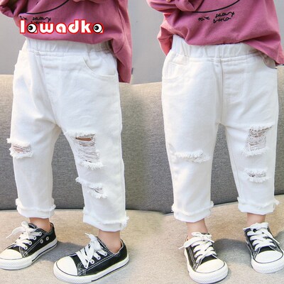 Lawadka White Jeans For Girl Boy Fashion Summer Spring Kids