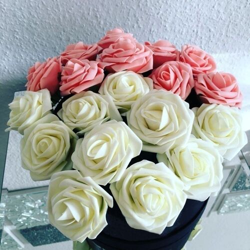 10/20/30Pcs 8cm Artificial PE Foam Rose Flowers Bridal Bouqu