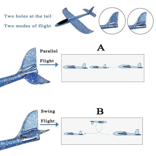 48cm Large EVA Foam Aircraft Toy Hand Throw Flight Glider Ai