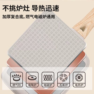 Japanese style Yuzi style breakfast pot, square mini non sti