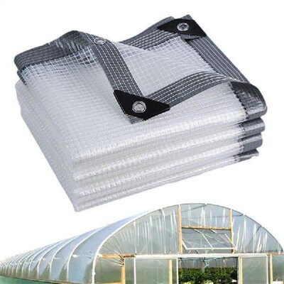 Heavy Duty Tarp 6.5 X 6.5 Ft Clear Rainproof Covering Sun
