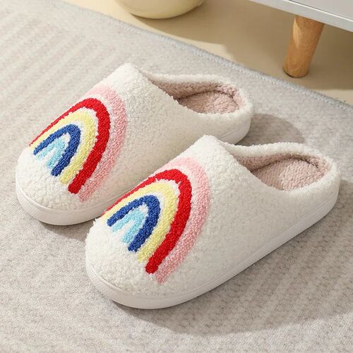 Warm Winter House Slippers Short Plush for Girl Women Cute F