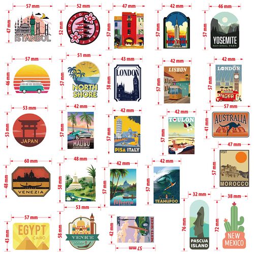 10/30/50PCS Global Travel City Landscape ers DIY Toys Statio