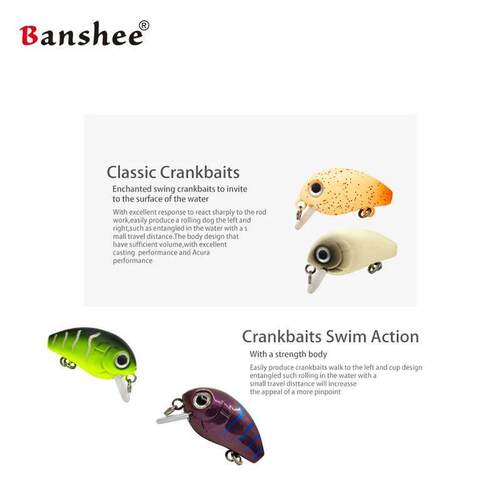 Banshee 28mm 2g Mini Crankbaits Fishing sinking Wobbler For