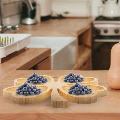 Four-leaf Dried Fruit Plate Bamboo Tray Dessert Serving
