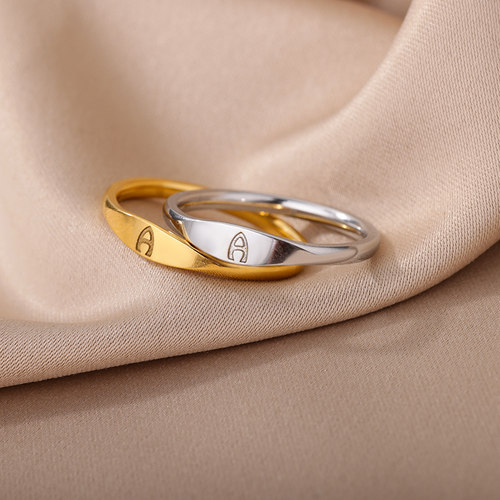 Tiny Initial Letter Rings For Women Fashion A-Z Letter Finge