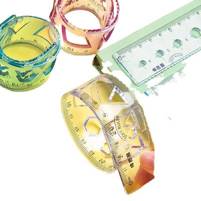 Ruler Set Transparent Plastic Multifunctional Childrens Rul