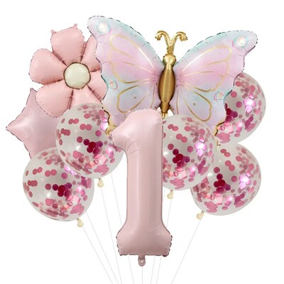 Butterfly Balloons 5th Birthday Decor for Girls Pink Butterf