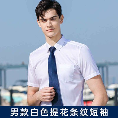 Professional Dress Striped Shirt Custom Embroidered Summer M