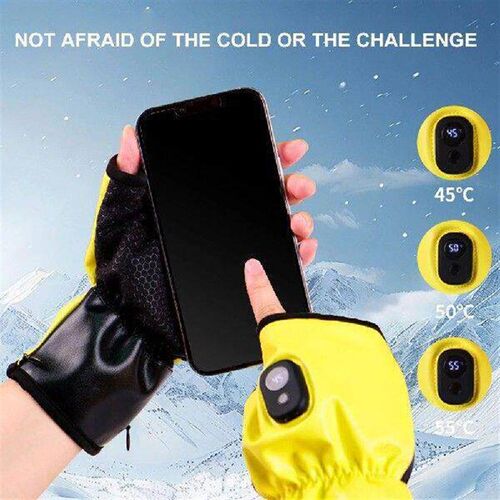 Electric Heating Gloves Fingerless Rechargeable Cold