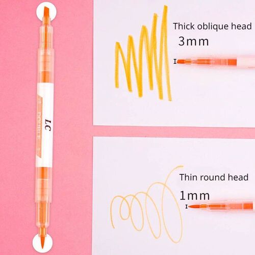 3/6pcs Double colored Highlighter Pen Marker Pens Fluorescen