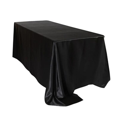 Black White Wedding Satin Tablecloth Table Cloth Rectangle F