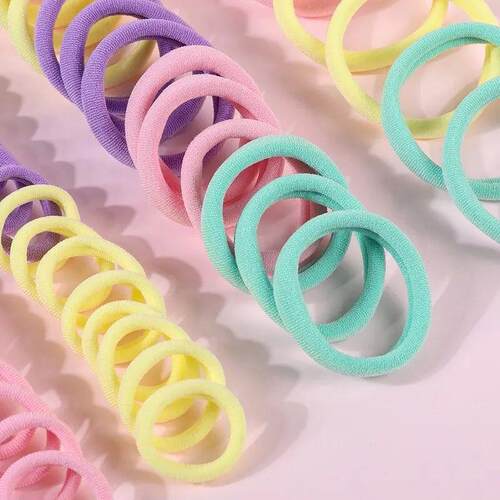 250/300Pcs Girls Colorful Hair Bands Set Nylon Elastic Rubbe