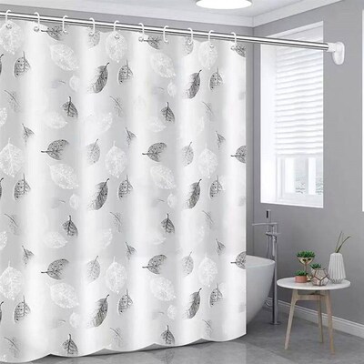 Shower Curtain With Hooks Rustproof Metal Grommets Waterproo