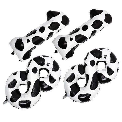 4pcs Cow Print Birthday Party Balloons 18 Birthday Balloons