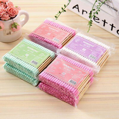 100pcs/ Pack Double Head Cotton Swab Women Makeup Cotton Bud