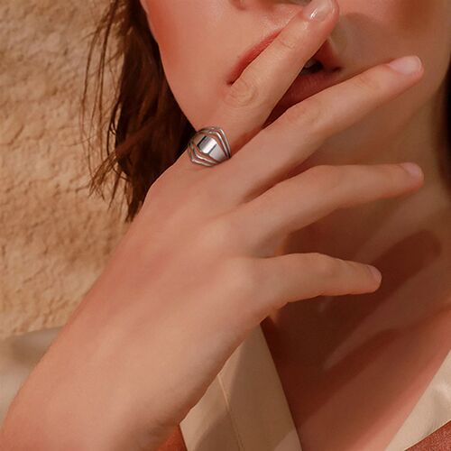 Skyrim Stainless Steel Womens Ring Simple Heart Butterfly M