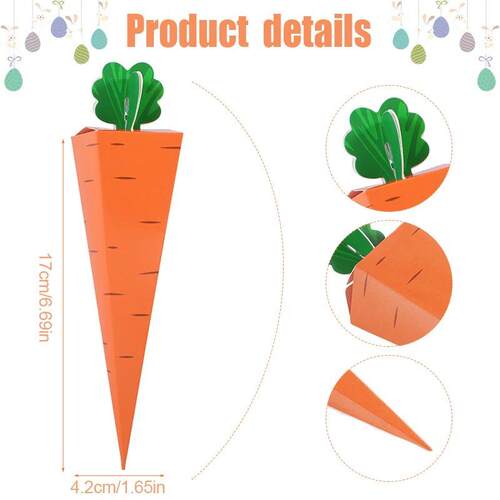 100pcs Creative Carrot Candy Box Easter Rabbit Cookie Snack