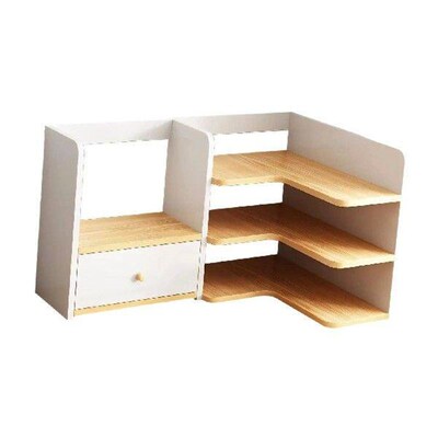 Desktop Corner Bookshelf Countertop Organizer Multipurpose