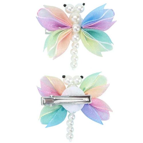 2Pcs Cute Pearl Butterfly Hair Clips For Girls Sweet Kids Ha