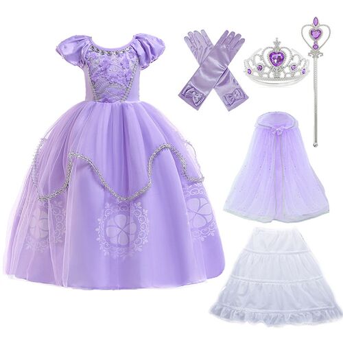 Purple  Princess Sofia Dress for Girl Kids Cosplay Costume P