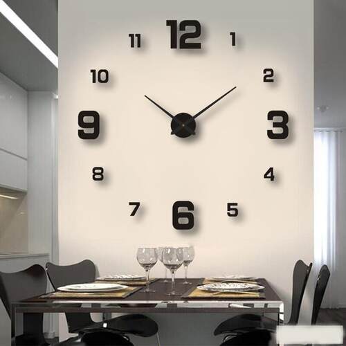 Mini Home Wall Clock 3D DIY Acrylic Mirror Stickers For Home