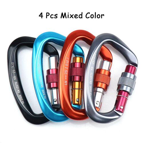 25KN Professional Climbing Carabiner D Shape Aviation Alumin