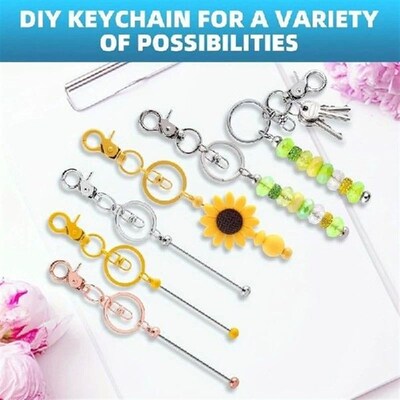 Sturdy Metal Bead Keychain Pack of 20 for Customizable