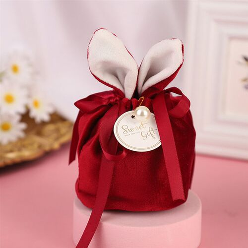 Easter Cute Bunny Gift Packing Bags Velvet Valentine's D