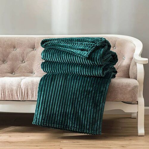 Solid Green Fleece Flannel Throw Blanket for Kids Teens Fuzz