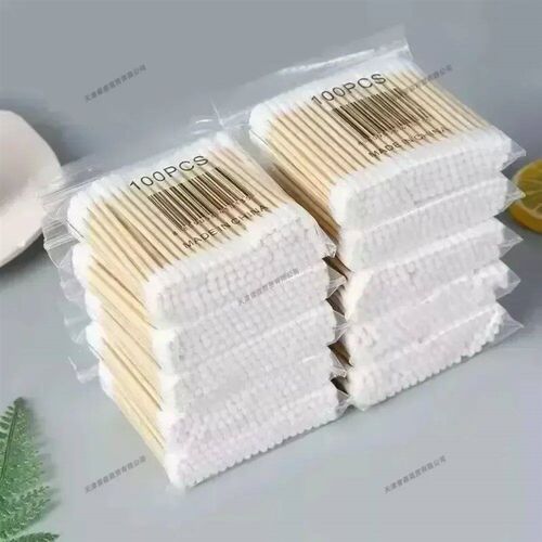 100Pcs/Pack Baby Cotton Swabs Wooden  Soft Tip Buds for Ear