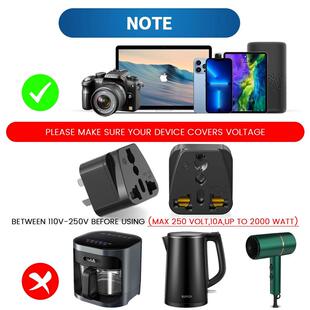 3PCS Universal Travel Adapter US CA UK EU to Australia Plug