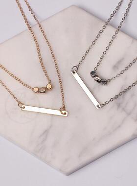 。Simple  natural and personalized multi-layer Pendant Neckl