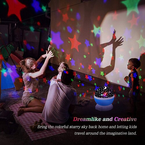 LED Galaxy Projector Star Moon Night Light Sky Rotating Baty