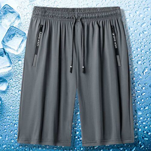 Ice Silk Shorts Mens Summer Thin Loose Large Size Elastic C
