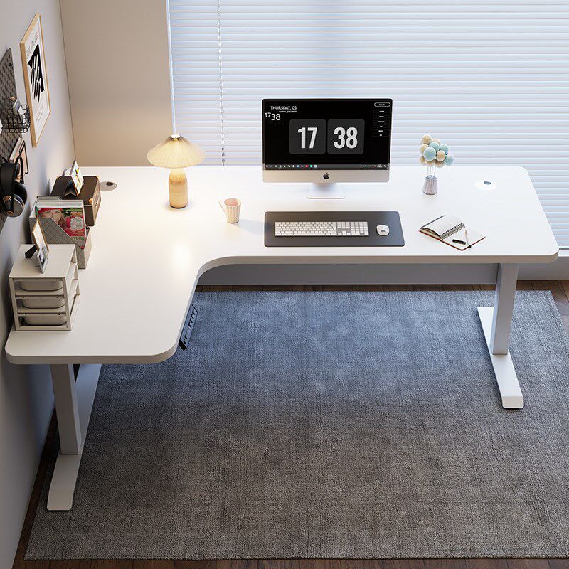 转角电动升降桌家用实木学习桌办公桌工作台L型智能电动拐角书桌,住宅家具,电动升降桌,淘宝优惠券,粉丝福利购,淘宝优惠卷