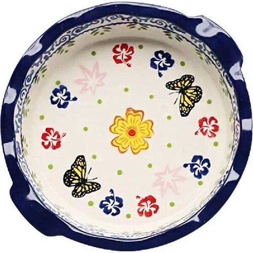 Butterfly Underglaze Ceramic Baking Dish Set Rectangle